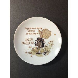 Vintage Holly Hobbie Mini Plate Happy Birthday Lasting Treasures 1976 Friend